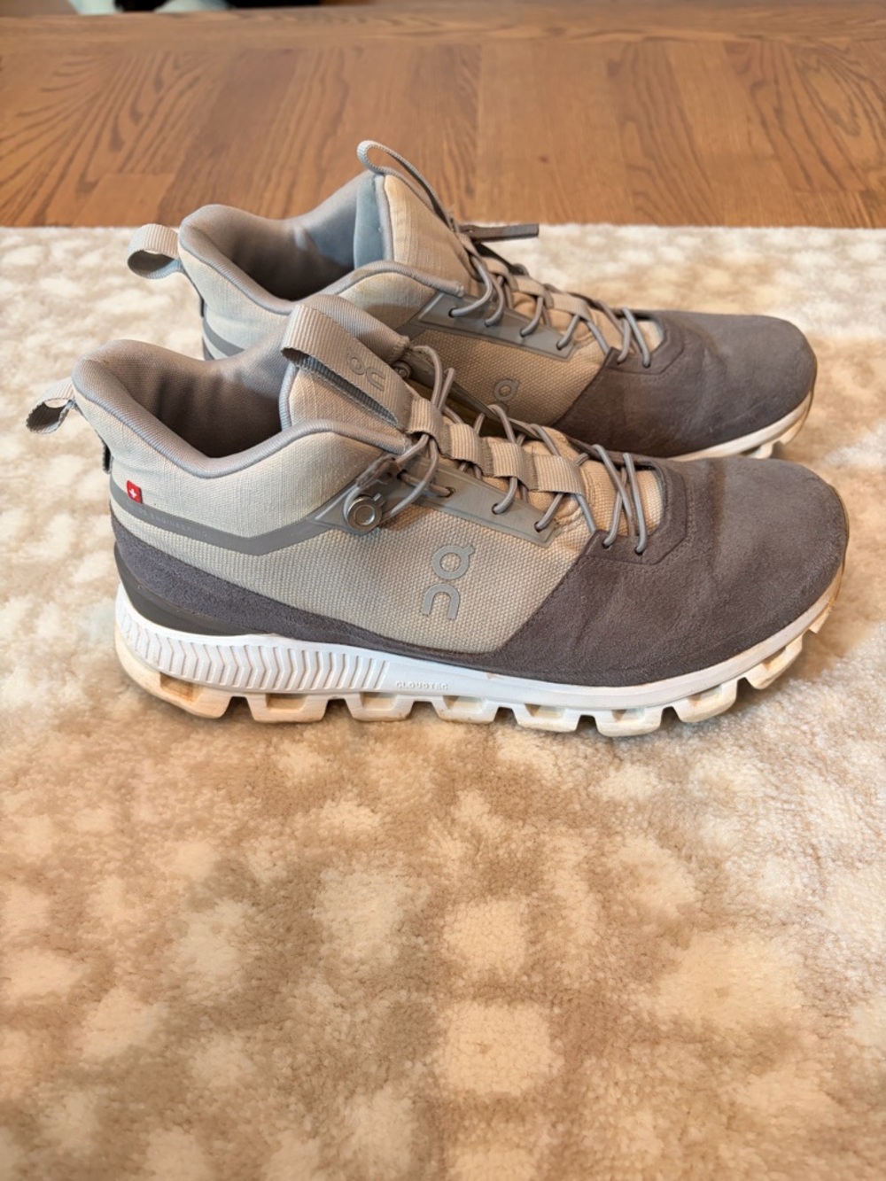 On Running Gray Cloud Hi-Top Sneakers